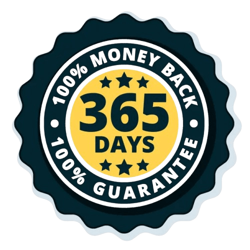 365-day money-back guarantee badge